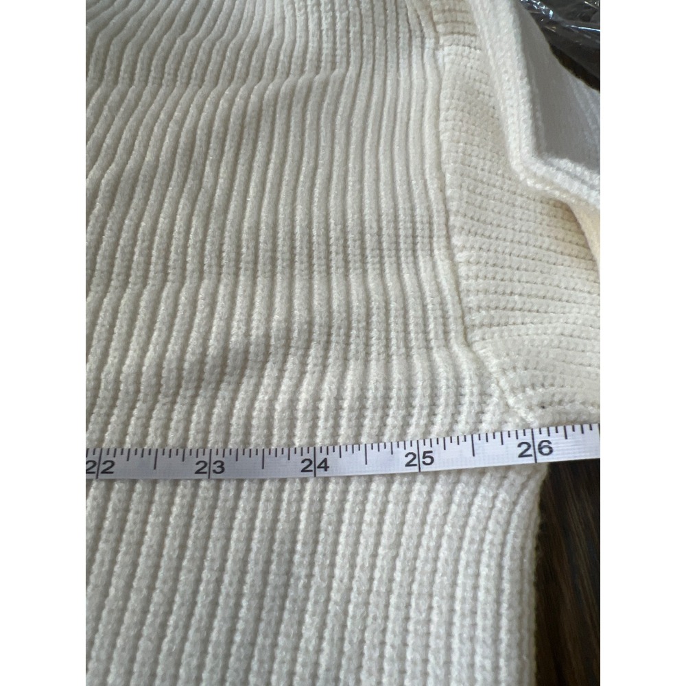 Oversized Cream Ribbed Sweater small - Picture 7 of 7